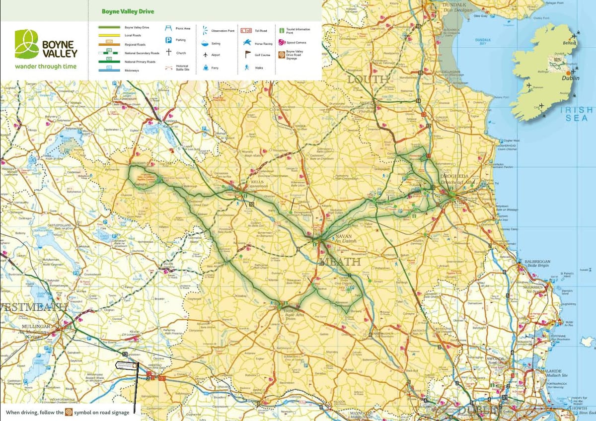 քարտեզ հովիտներում бойн Իռլանդիա