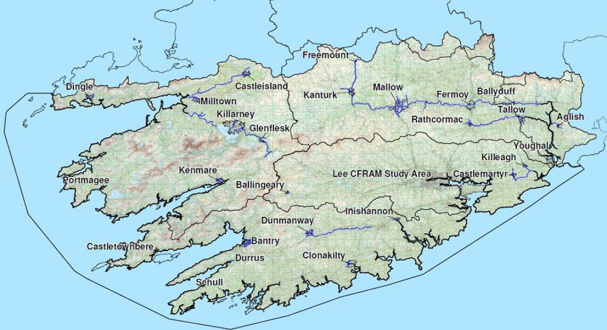 մանրամասն քարտեզը Արևմտյան Իռլանդիա