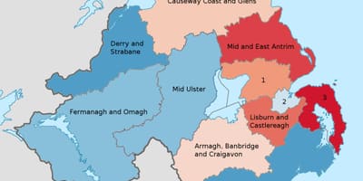 Հյուսիսային Իռլանդիա քարտեզի վրա