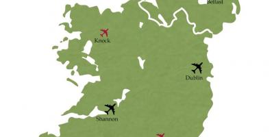 Միջազգային օդանավակայաններ Իռլանդիա քարտեզի վրա
